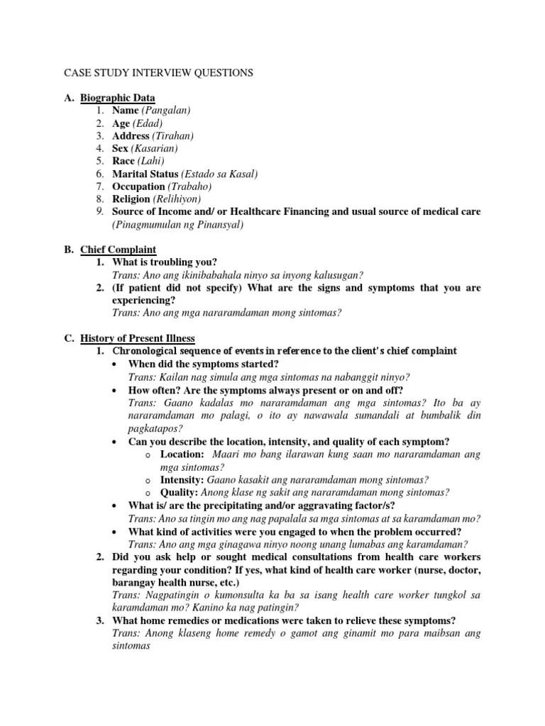 Case Study Interview Questions PDF Vaccines Health Care