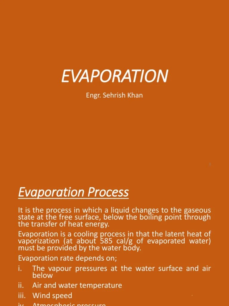 Lec3, Evaporation PDF Evaporation Water