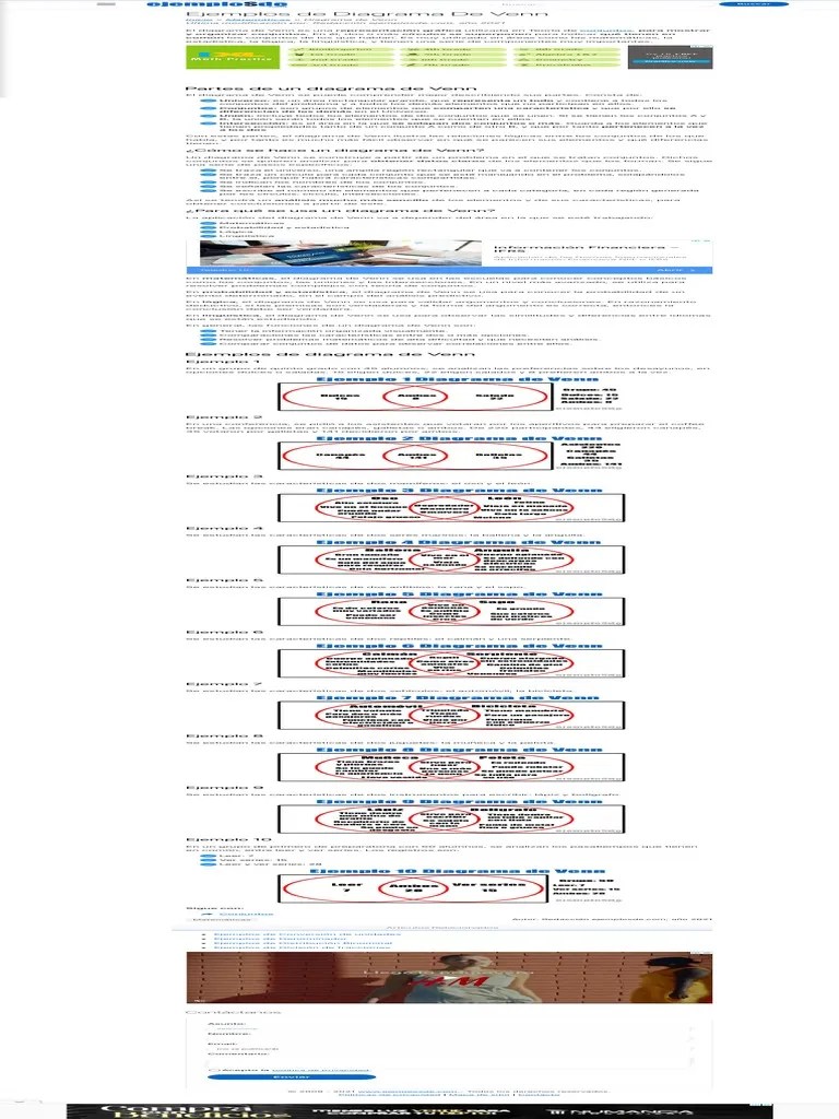 Ejemplos de Diagrama de Venn | PDF | Conjunto (Matemáticas) | normas