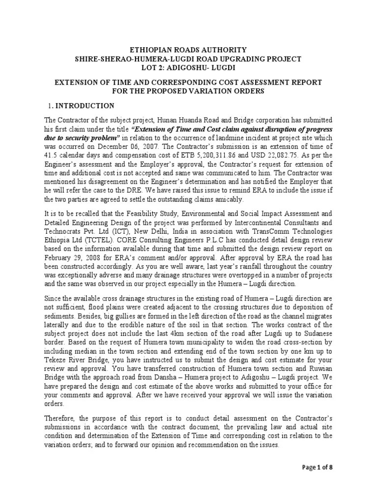Cost Assessment Report (ShereLugdi) Submitted by Consultant PDF