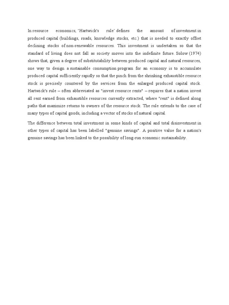 Hartwick's Rule PDF