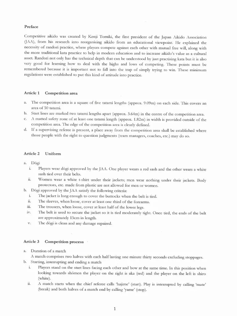 The Competition Rules of Aikido Tanto Randori PDF