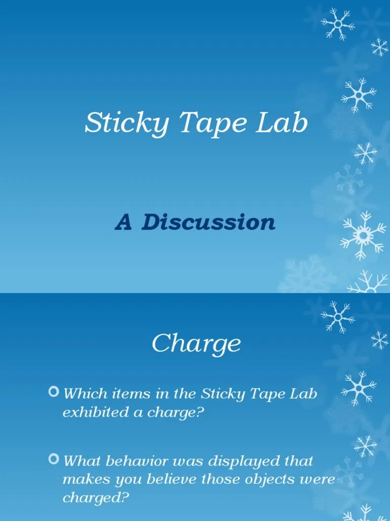 Sticky Tape Lab Discussion 2 PDF Electric Charge Atoms