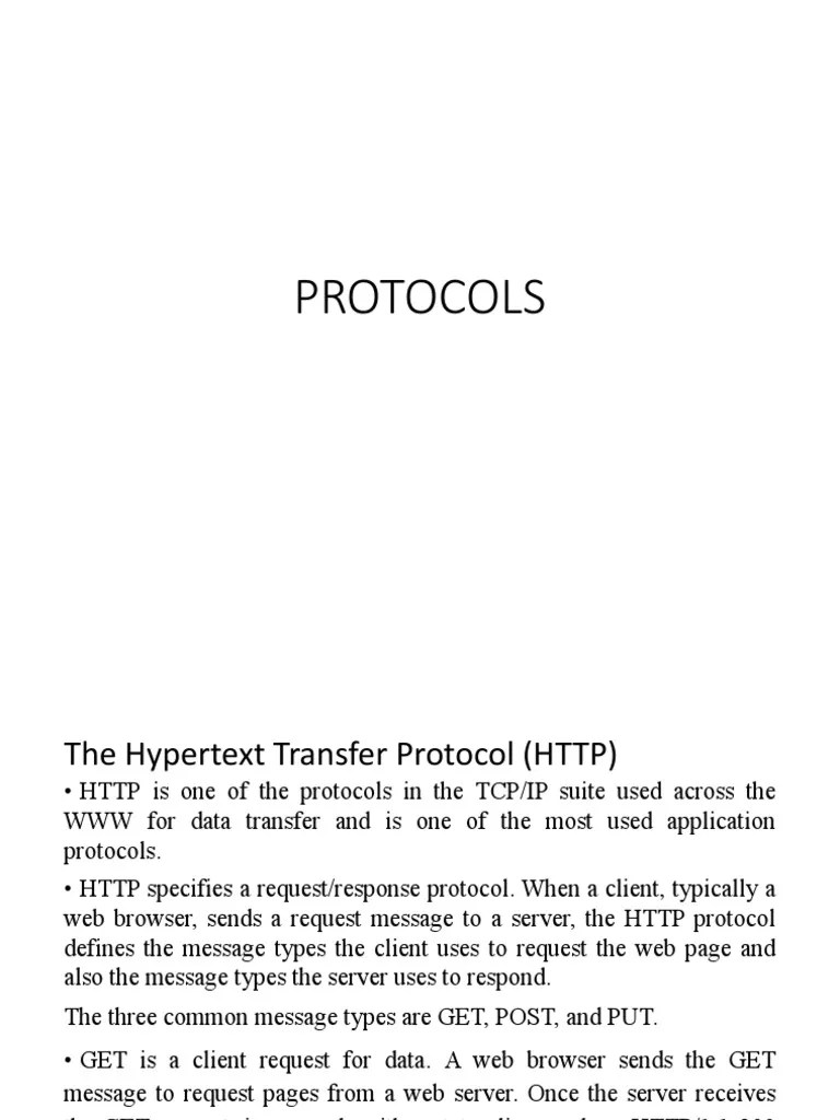 An Overview of Common Network Protocols Explaining the Functions and