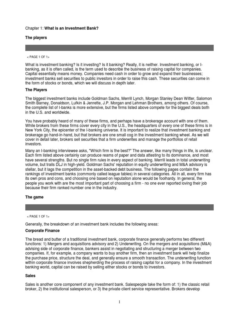 Investment Banking Overview PDF Peg Ratio Bonds (Finance)