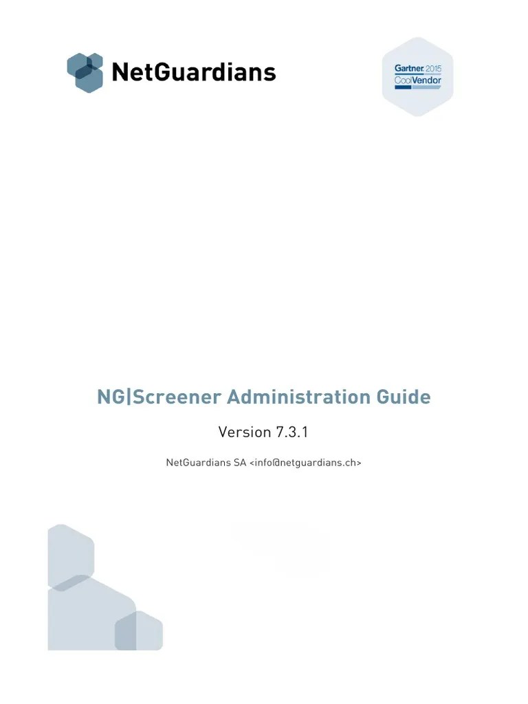 NetGuardian Screener Admin Guide 7.3.1 PDF Apache Spark Data Management