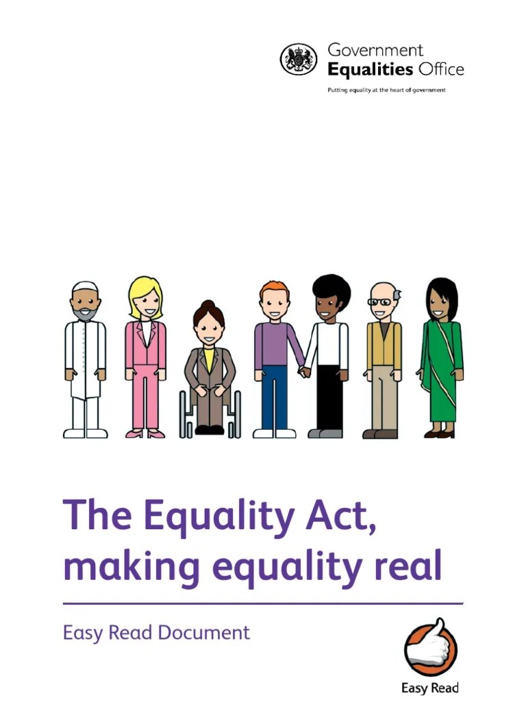 Equality Act 2010 EasyRead PDF Equal Opportunity Disability