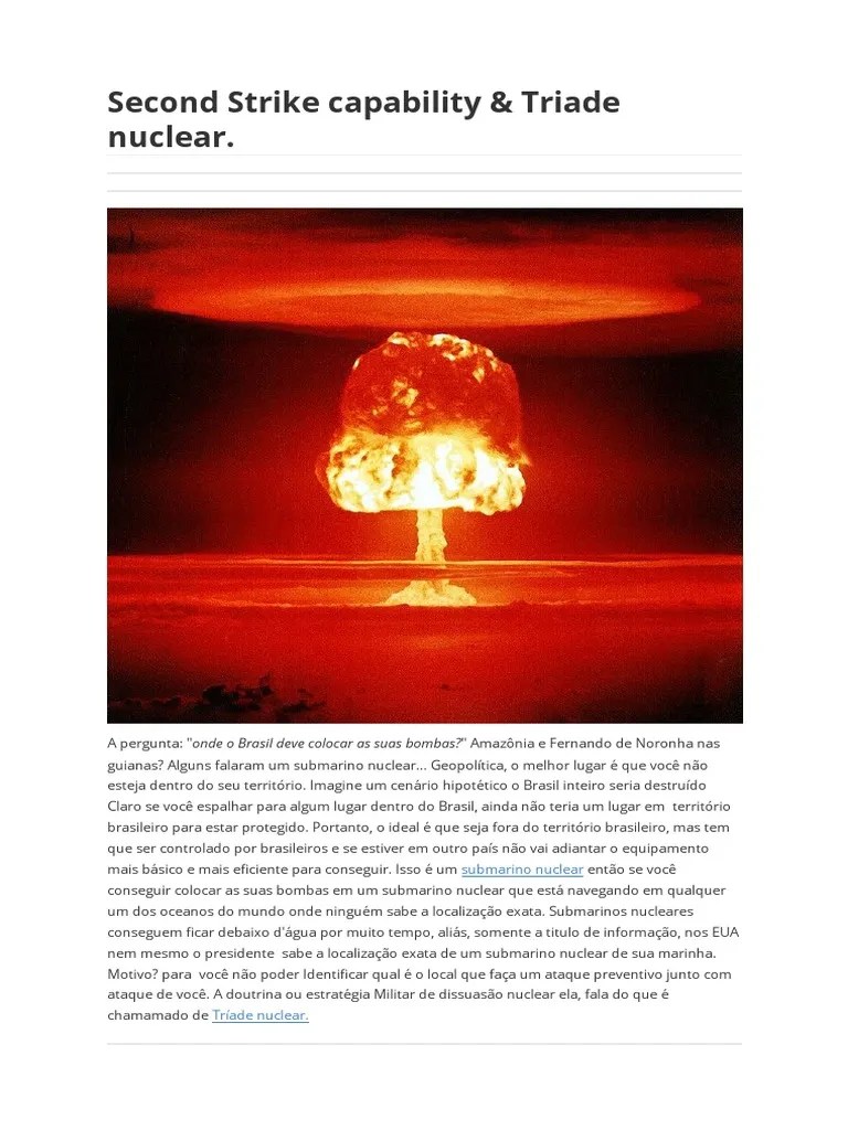 Second Strike Capability & Triade Nuclear PDF Armas nucleares Irã
