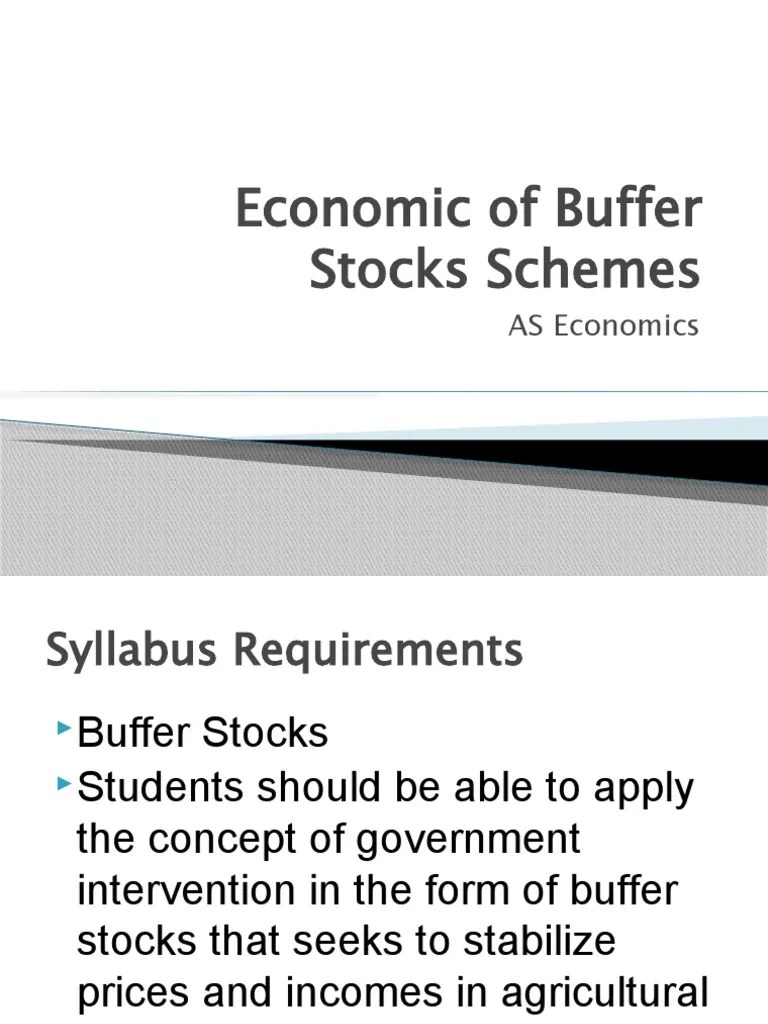 Buffer Stocks Schemes PDF Prices Economies
