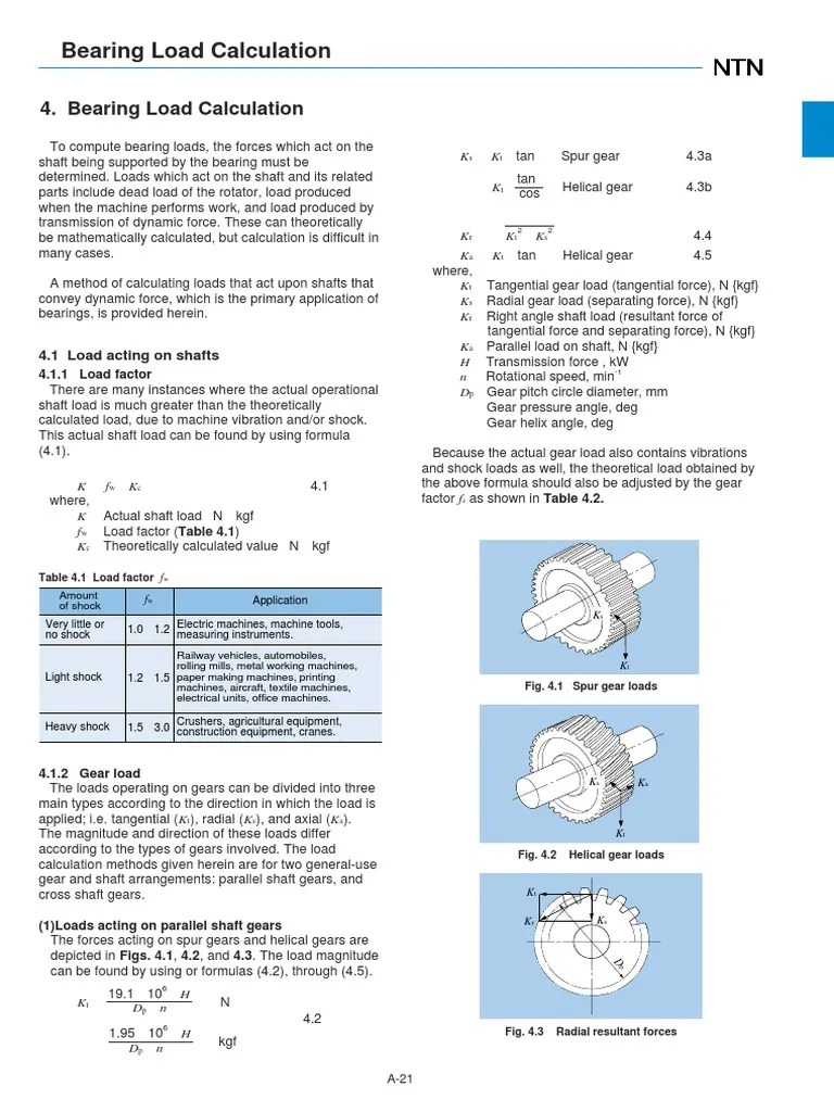 Bearing Load Calculation PDF Gear Belt (Mechanical)
