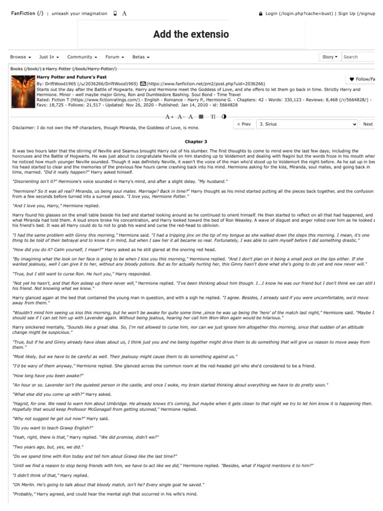 Harry Potter and Future's Past Chapter 3 Sirius, A Harry Potter