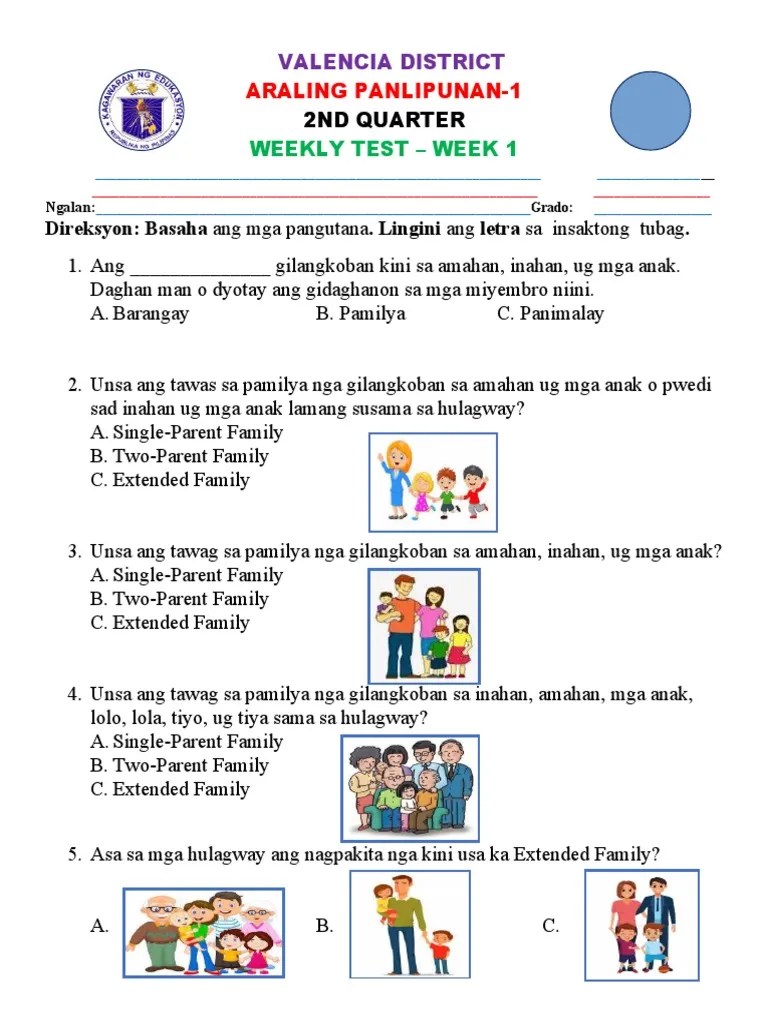 AP WEEKLY TEST Sinugbuanong Binisaya WEEK 1 Q2 PDF