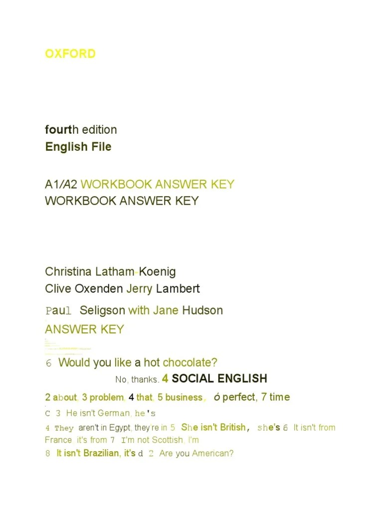 Workbook Answer key | PDF | Potato Chip | English Language