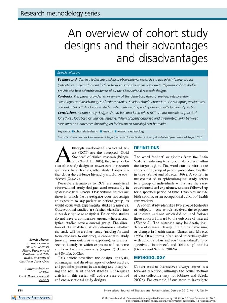 Cohort Morrow2010 PDF Cohort Study Randomized Controlled Trial