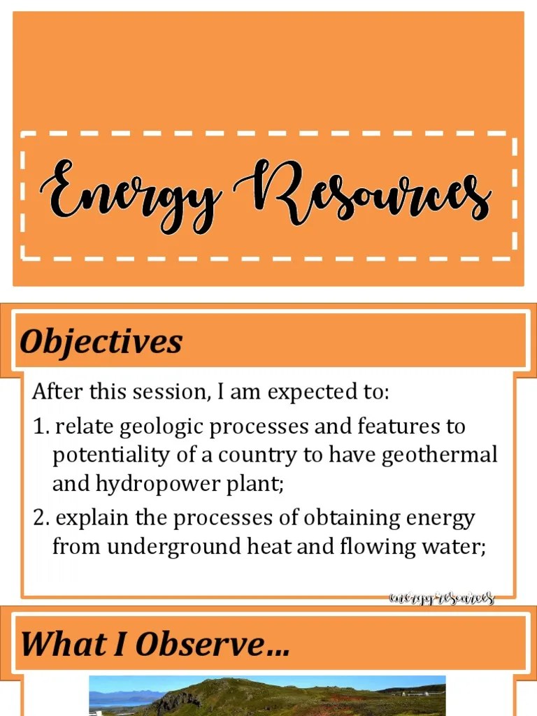 Geothermal and Hydroelectric Energy | PDF | Hydroelectricity | Fossil