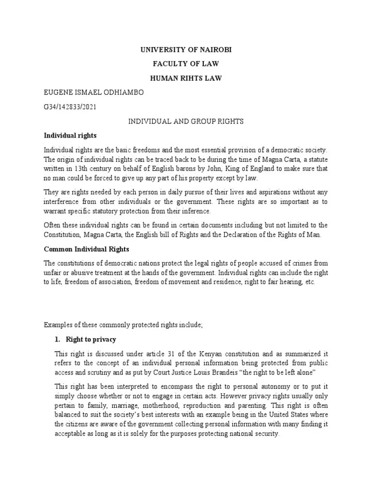 Group rights; a qualitative and indepth overview PDF Rights Property