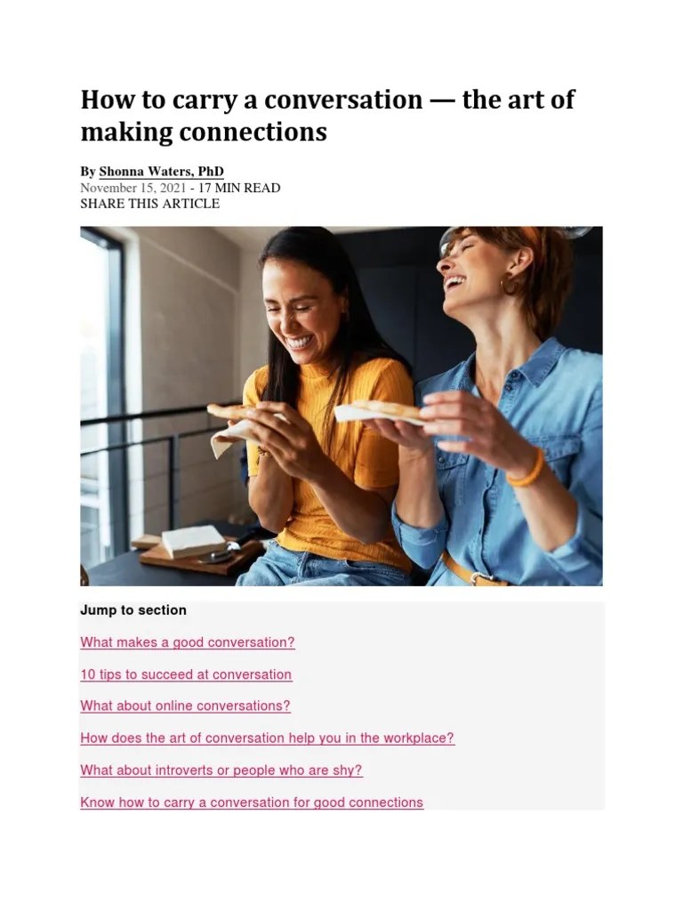 How To Carry A Conversation PDF