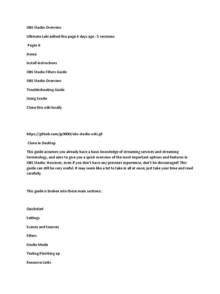 OBS Studio | PDF | Graphics Processing Unit | Streaming Media