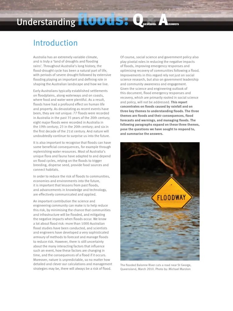Flood Report Summary Flood Weather Forecasting