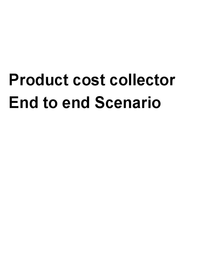 Product Cost Collector PDF Cost Debits And Credits