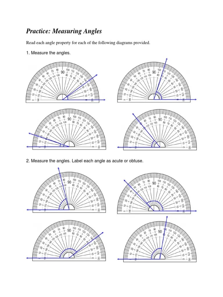 Geometry 3 Measuring Angles PDF Angle Space