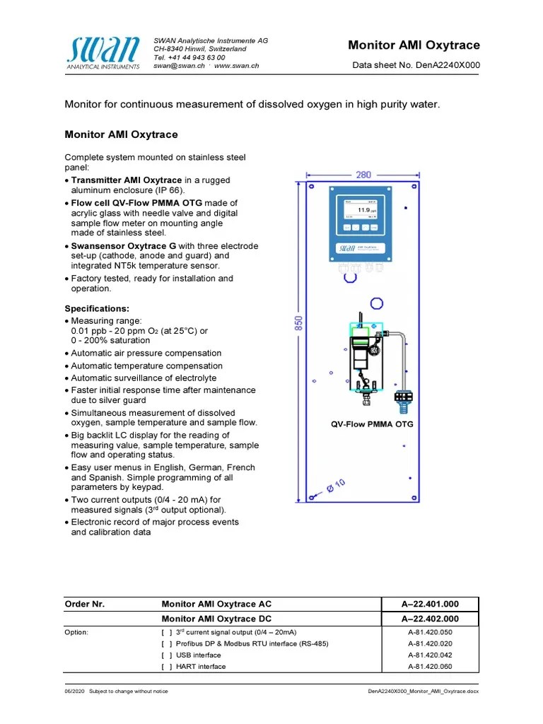 The AMI Oxytrace A Complete Dissolved Oxygen Monitoring System for