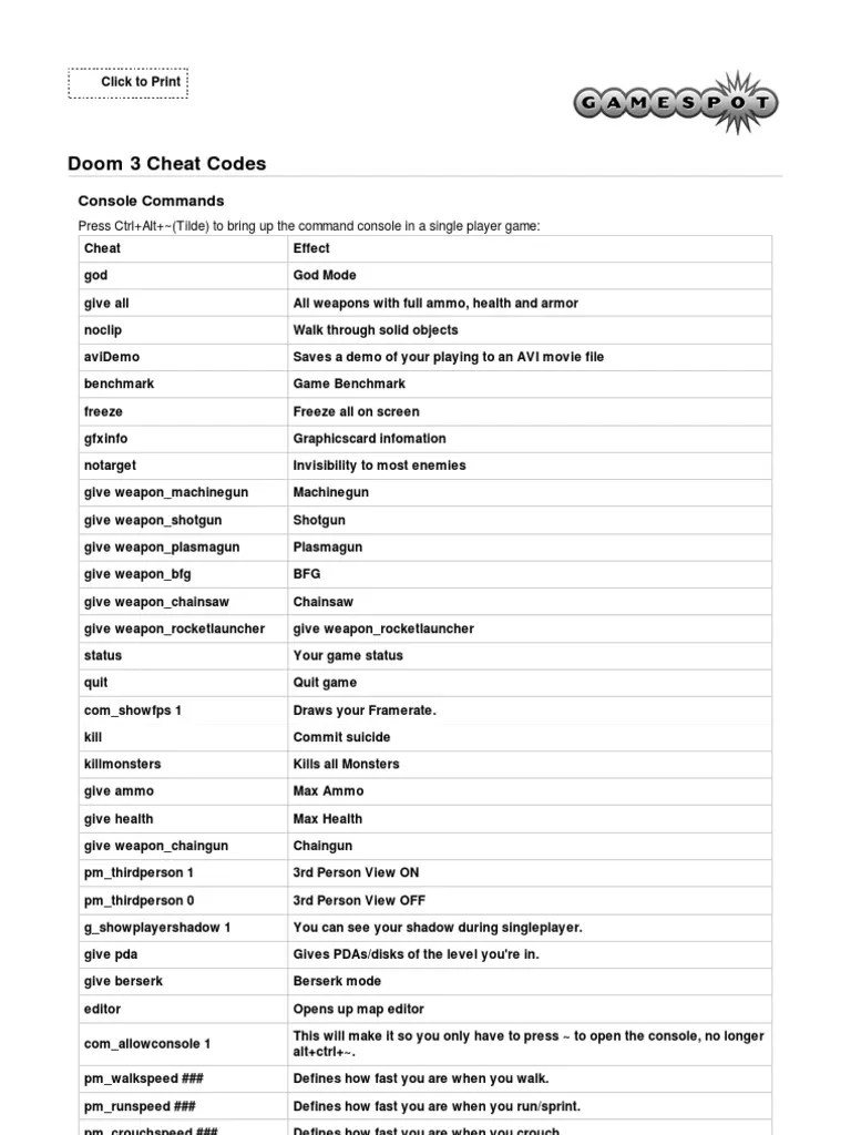 Doom 3 Cheats Cheating In Video Games Ammunition