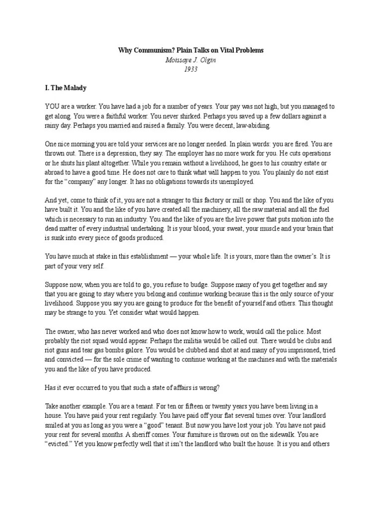 Why Communism Pdf Capitalism New Deal