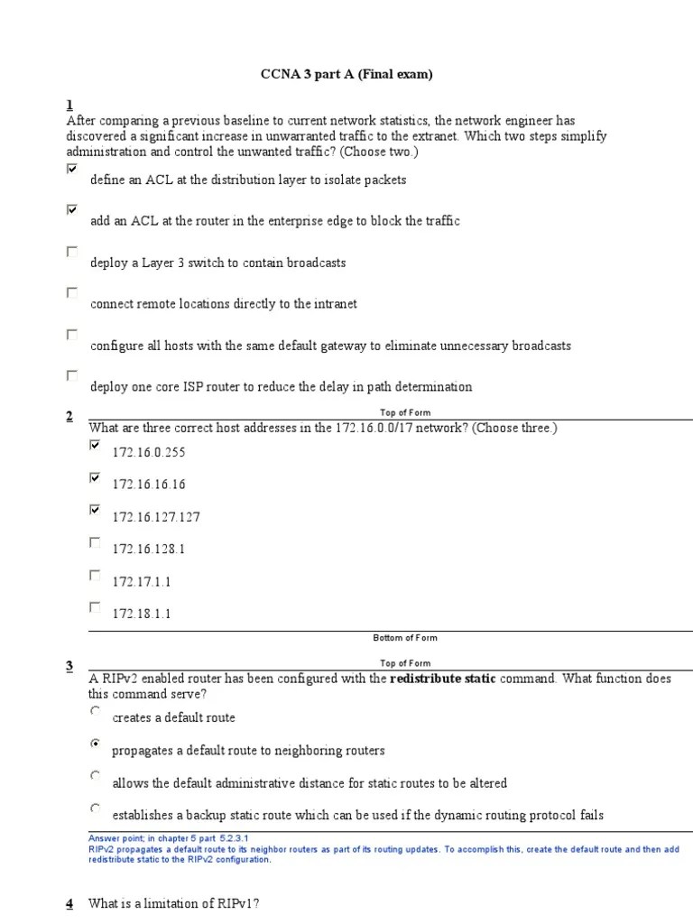 CCNA 3 Final Exam | PDF