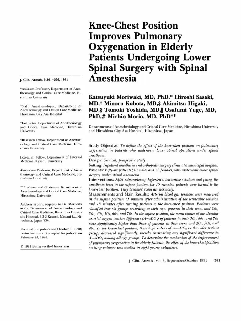 Journal Knee Chest Position PDF Medicine Pulmonology