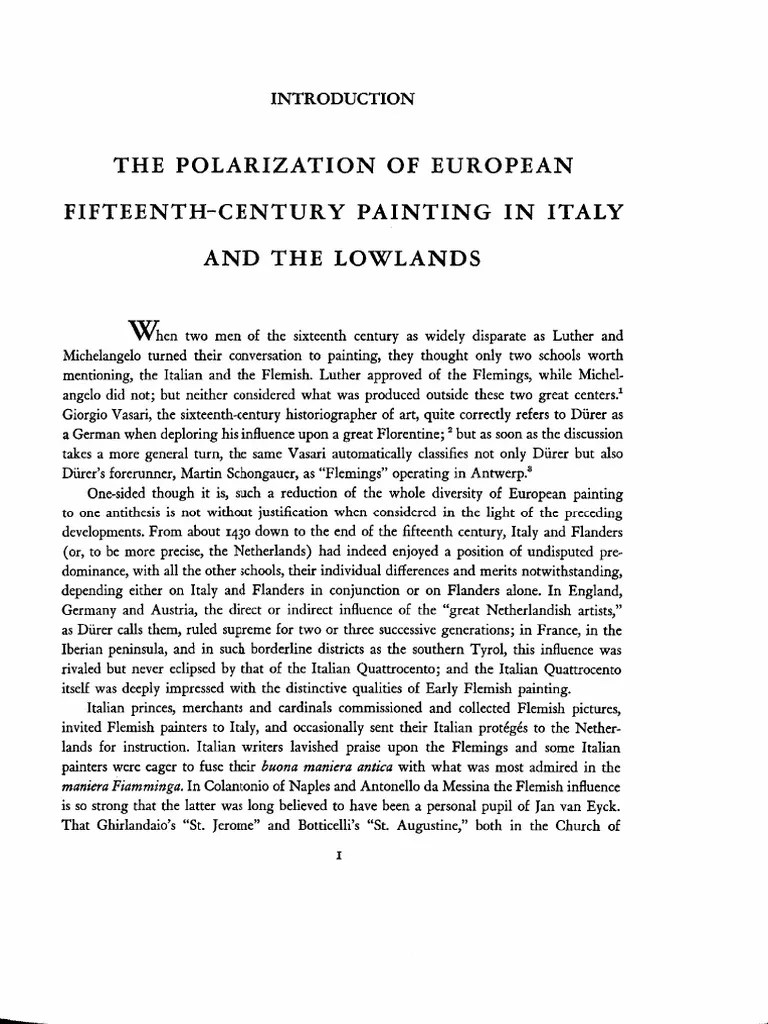 W2. Panofsky, Painting in Italy and The Lowlands, From Early Netherlandish PTG, 1953 PDF