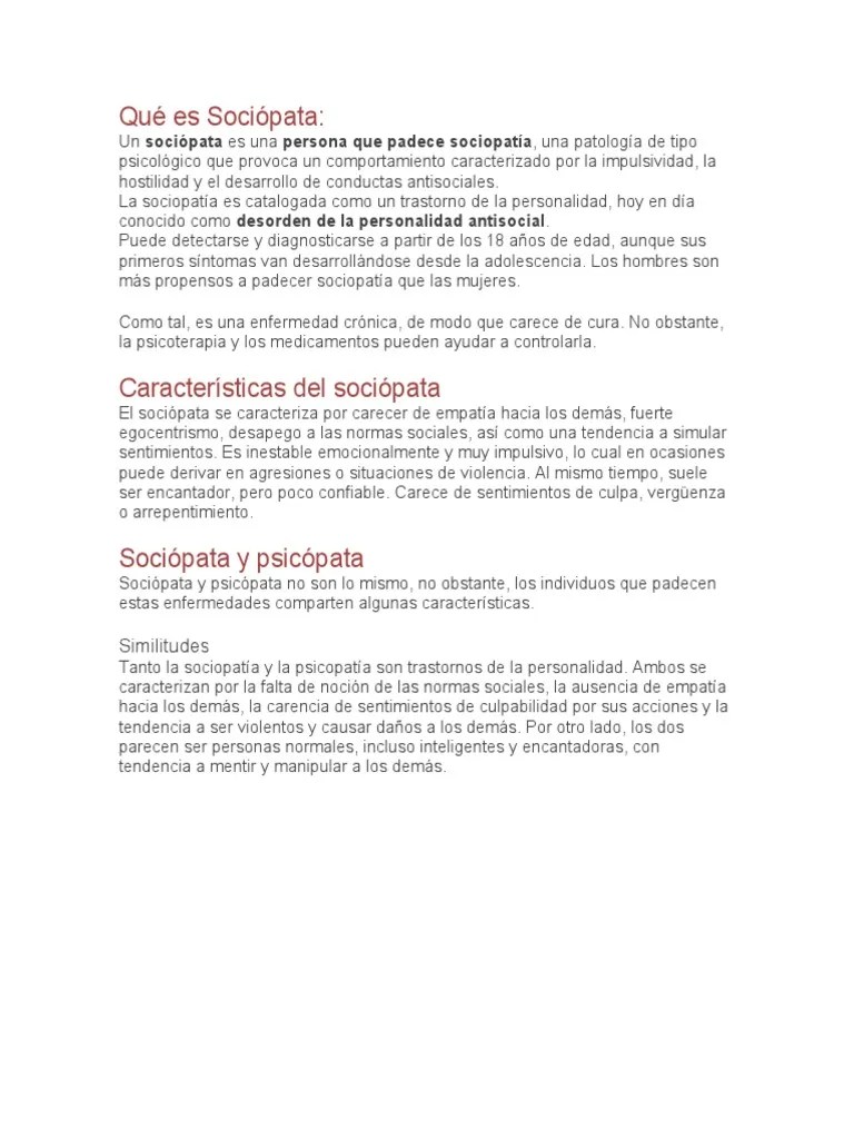 Qué Es Sociópata PDF