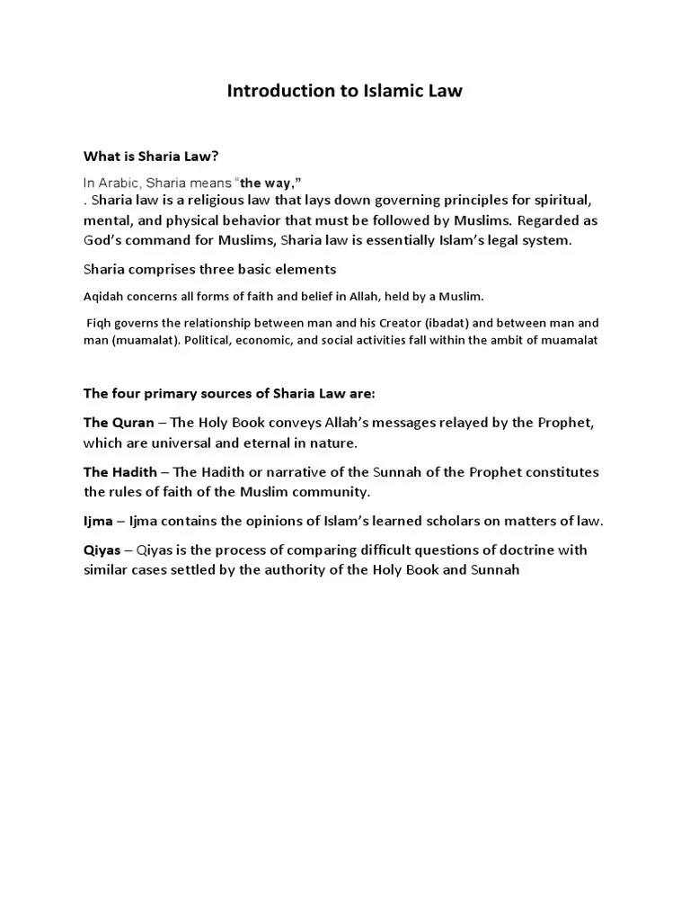 What Is Sharia Law PDF