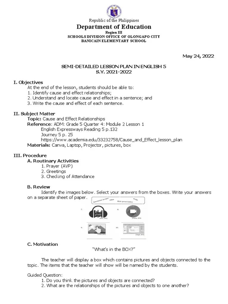 Cot 2 Cause and Effect PDF