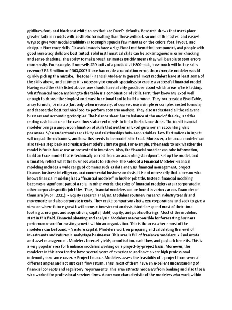 Introduction To Financial Modelling1.4 PDF Forecasting Financial