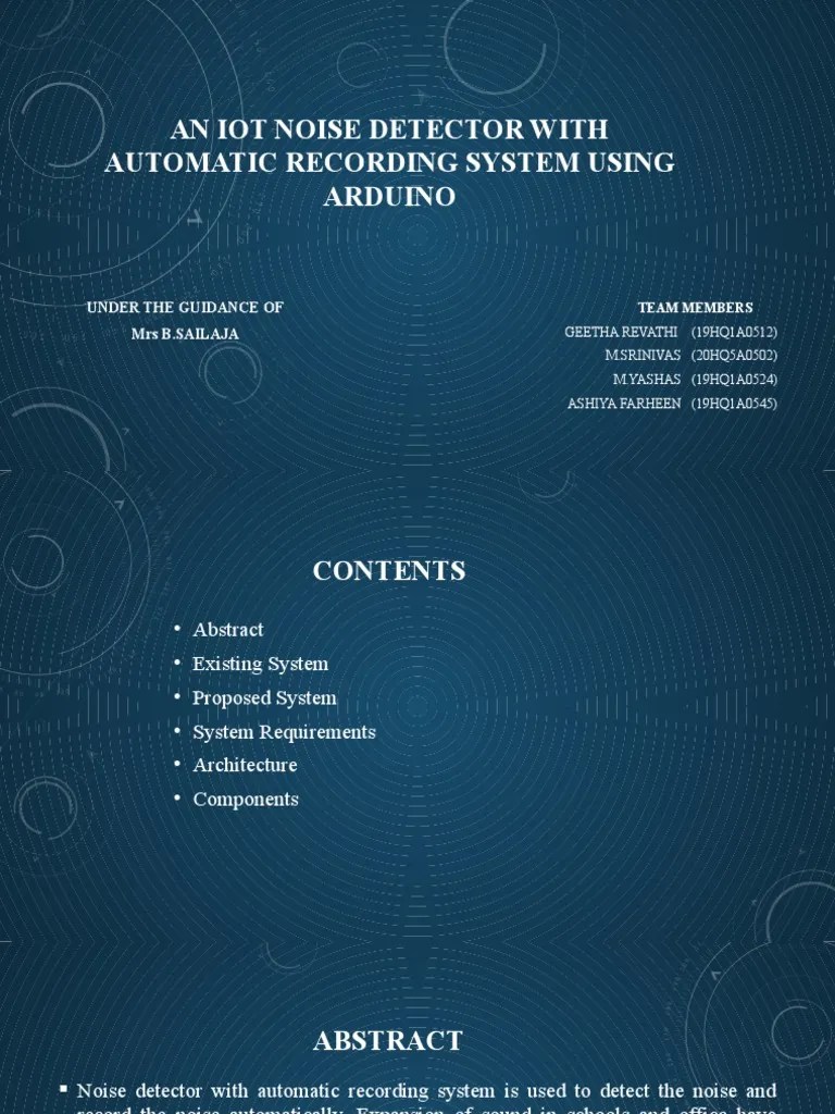 An Iot Noise Detector With Automatic Recording System PDF