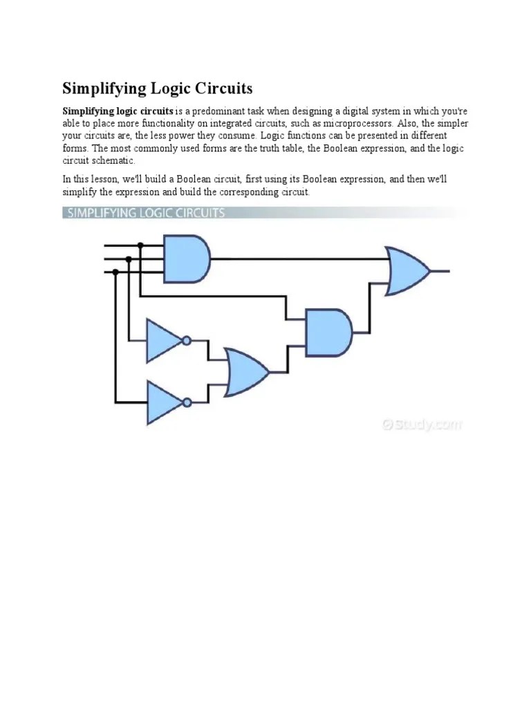 Simplifying Logic Circuits PDF