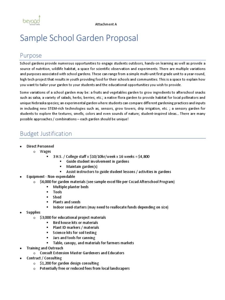 Sample Garden Proposal PDF Gardens Mulch