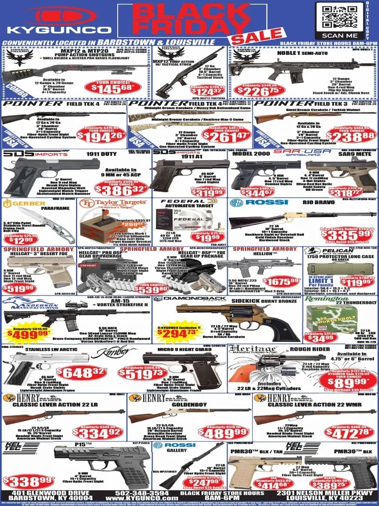 Kentucky Gun Co Black Friday Page 1 2022 PDF Equipment Firearm
