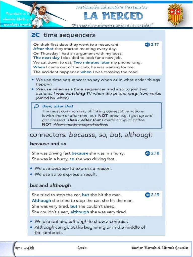 08 Time Sequencers and Connectors 6to Primaria PDF