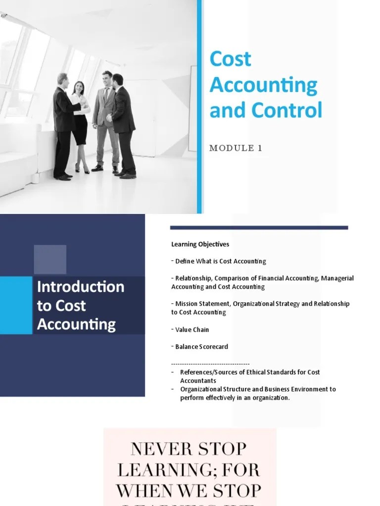 Introduction To Cost Accounting PDF Accounting Strategic Management