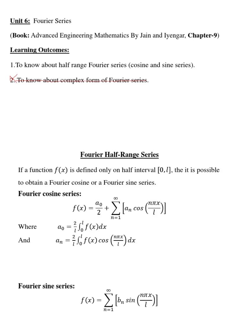 U4 (III) HalfRange Fourier Series PDF