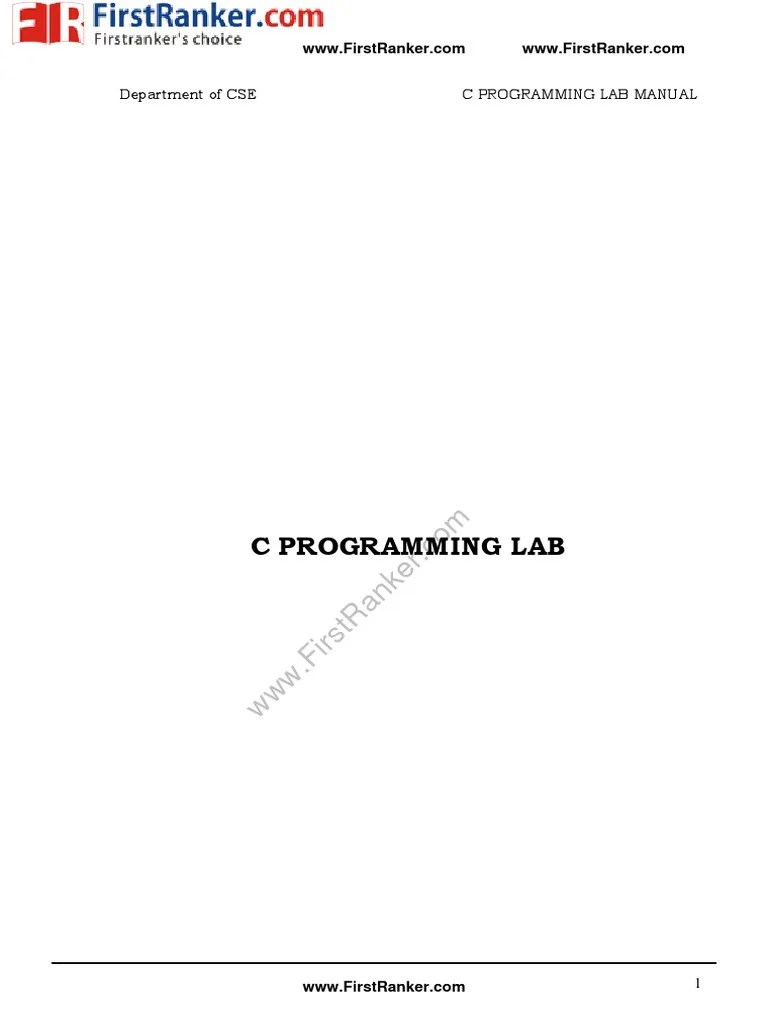 B Tech Lab Manuals CSE CP C Programming Lab Manuals PDF