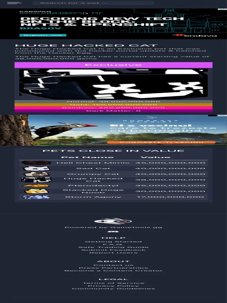 Huge Hacked Cat Value Pet Sim X Value List PDF