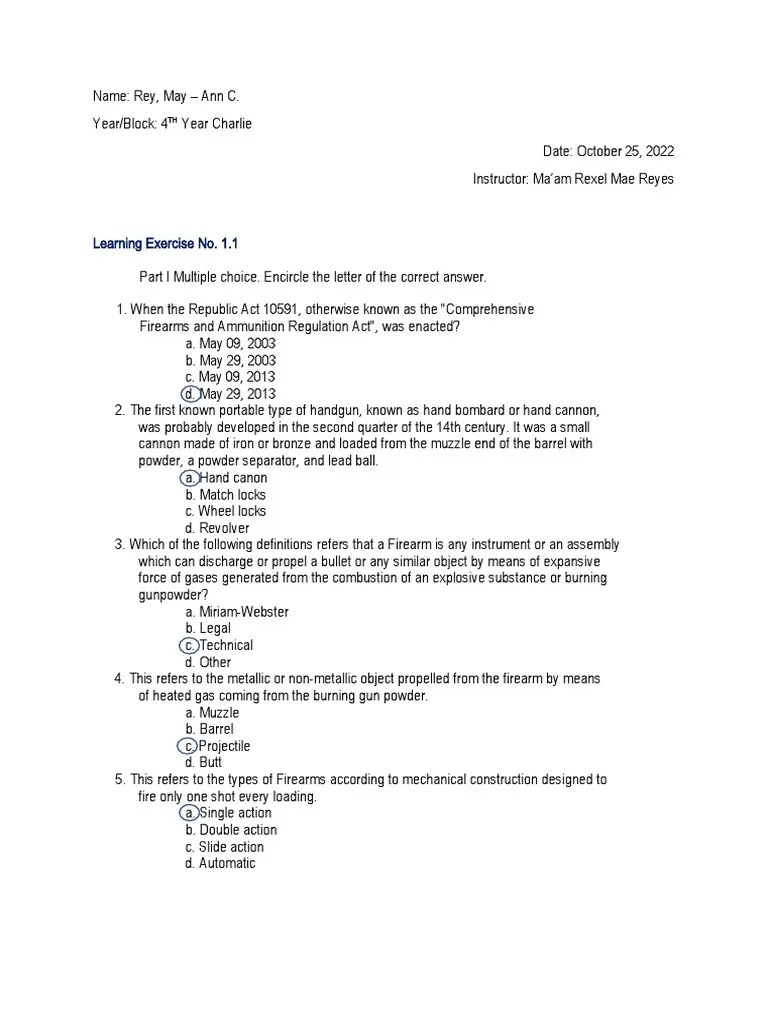 Ballistics Activities PDF Firearms Caliber