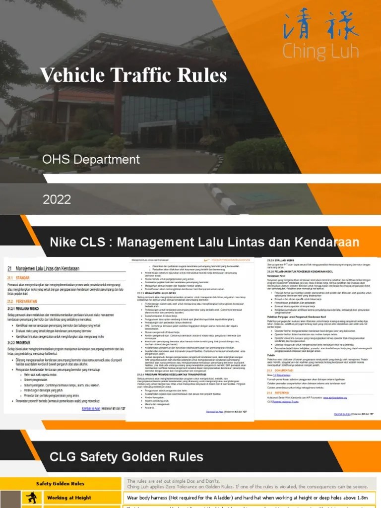 Vehicle Traffic Rules PDF Occupational Safety And Health Safety