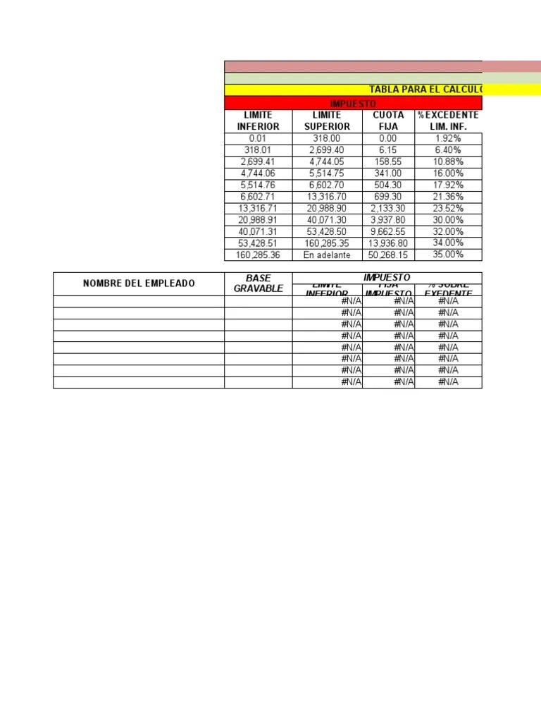 Calculo de Isr Quincenal 2022 PDF