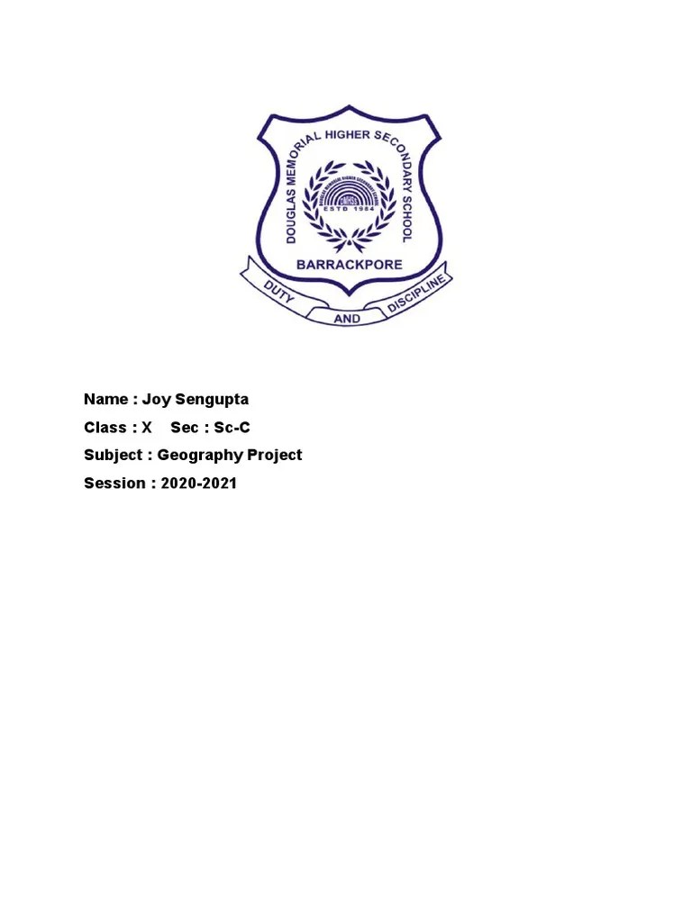 Icse 10 Geography Project PDF