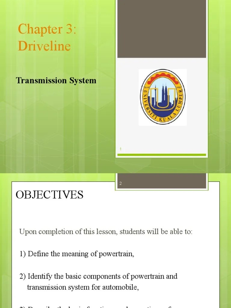 Chapter 3 (A) Transmission System PDF Axle Manual Transmission