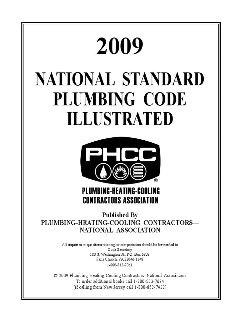 National Standard Plumbing Code 2009 PDF Plumbing Sewage Treatment